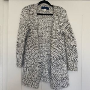 Fluffy thick knit cardigan